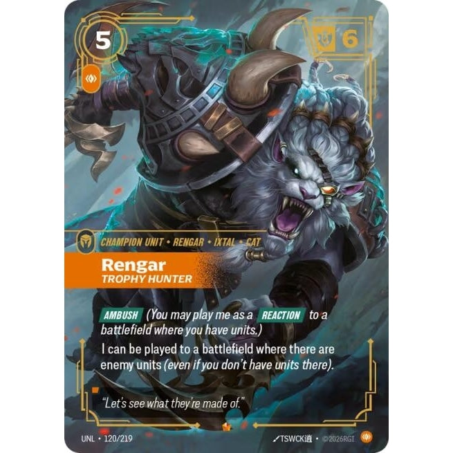 Image for Rengar - Trophy Hunter (120/219) (Unleashed) - Riftbound: League of Legends Trading Card Game