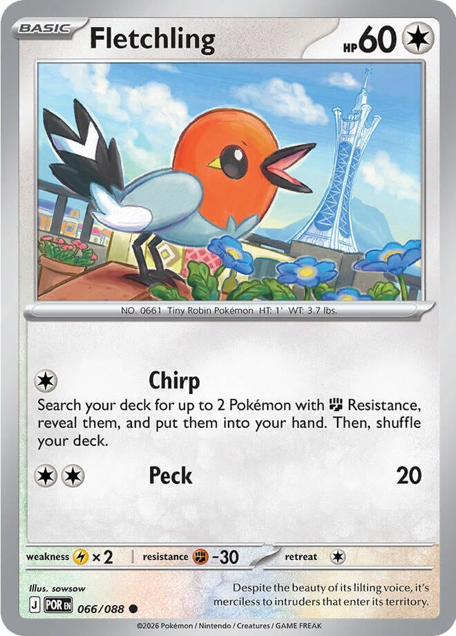 Image for Fletchling (066/088) (ME03: Perfect Order) (POR) - Pokemon