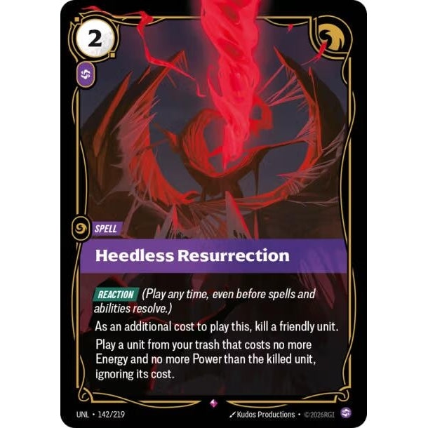 Image for Heedless Resurrection (142/219) (Unleashed) - Riftbound: League of Legends Trading Card Game