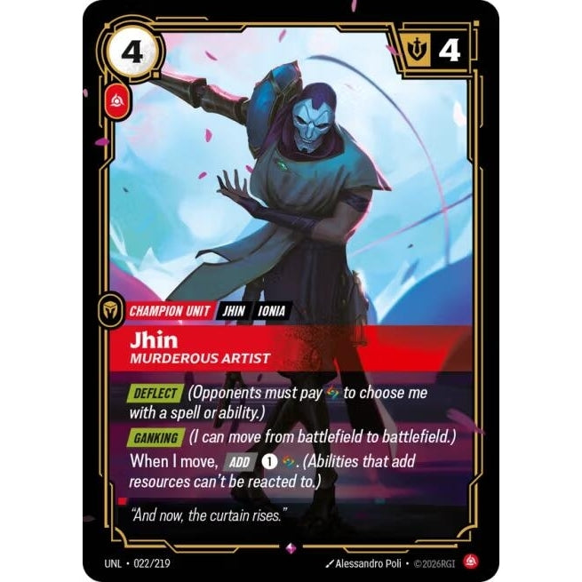 Image for Jhin - Murderous Artist (022/219) (Unleashed) - Riftbound: League of Legends Trading Card Game