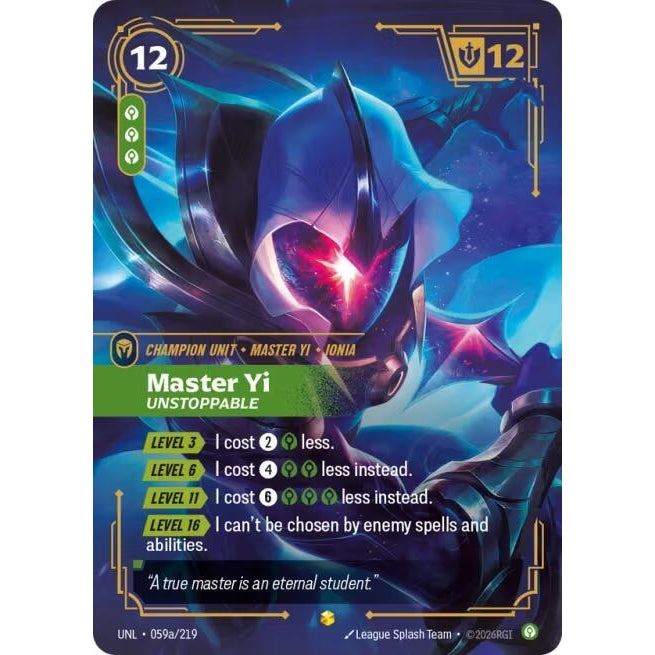 Image for Master Yi - Unstoppable (Alternate Art) (059a/219) (Unleashed) - Riftbound: League of Legends Trading Card Game