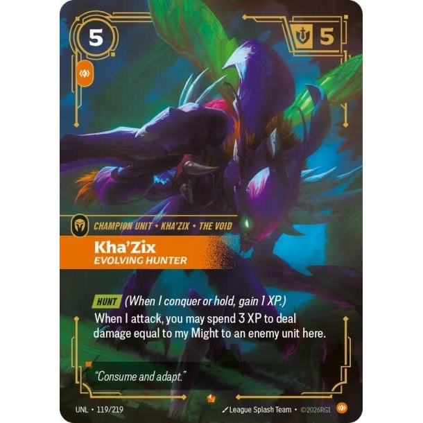 Image for Kha'Zix - Evolving Hunter (119/219) (Unleashed) - Riftbound: League of Legends Trading Card Game