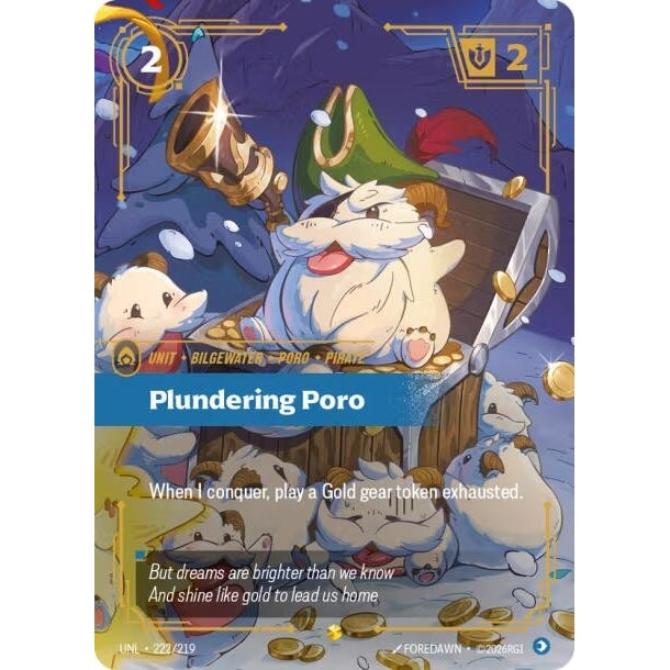 Image for Plundering Poro (Overnumbered) (222/219) (Unleashed) - Riftbound: League of Legends Trading Card Game