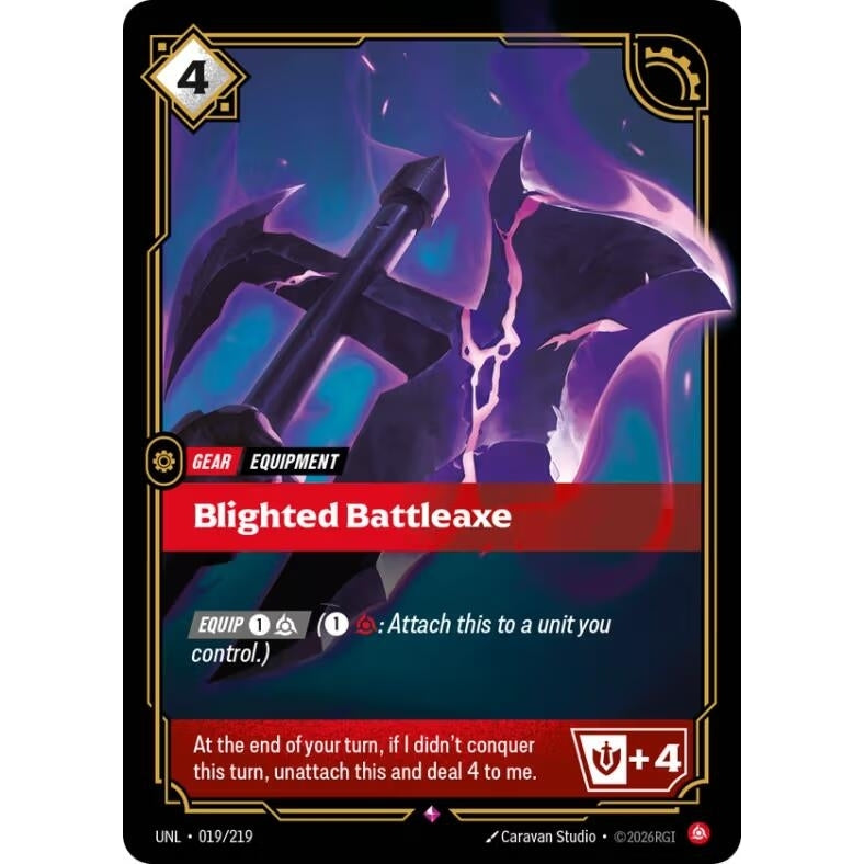 Image for Blighted Battleaxe (019/219) (Unleashed) - Riftbound: League of Legends Trading Card Game