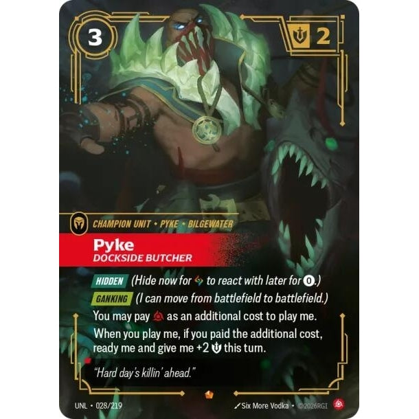 Image for Pyke - Dockside Butcher (028/219) (Unleashed) - Riftbound: League of Legends Trading Card Game