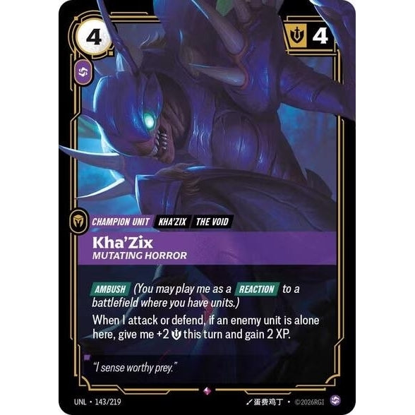 Image for Kha'Zix - Mutating Horror (143/219) (Unleashed) - Riftbound: League of Legends Trading Card Game