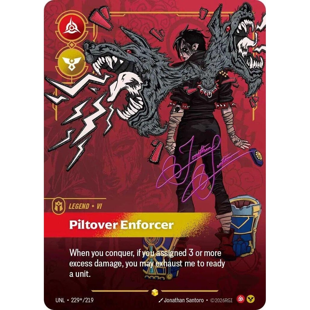 Image for Vi - Piltover Enforcer (Signature) (229*/219) (Unleashed) - Riftbound: League of Legends Trading Card Game