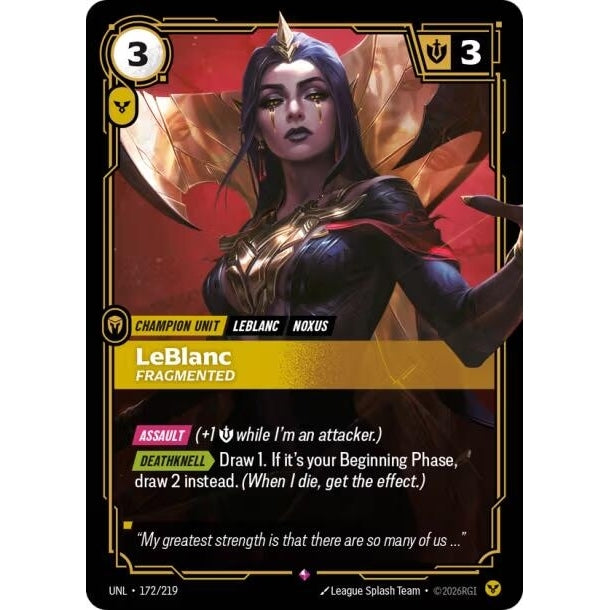Image for LeBlanc - Fragmented (172/219) (Unleashed) - Riftbound: League of Legends Trading Card Game
