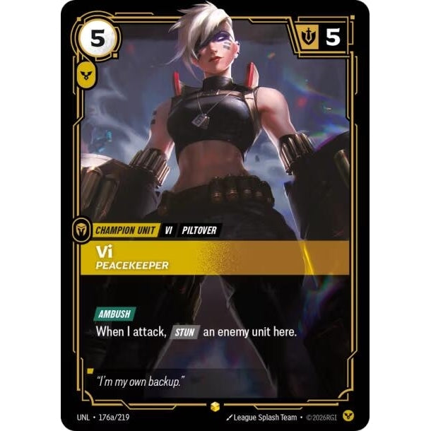 Image for Vi - Peacekeeper (Alternate Art) (176a/219) (Unleashed) - Riftbound: League of Legends Trading Card Game