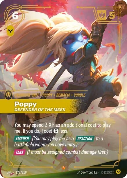 Image for Poppy - Defender of the Meek (178/219) (Unleashed) - Riftbound: League of Legends Trading Card Game