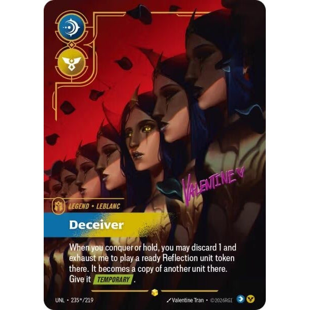 Image for LeBlanc - Deceiver (Signature) (235*/219) (Unleashed) - Riftbound: League of Legends Trading Card Game