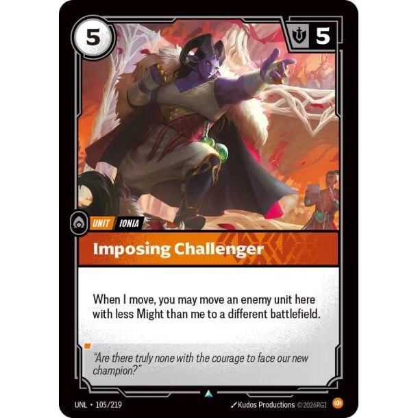 Image for Imposing Challenger (105/219) (Unleashed) - Riftbound: League of Legends Trading Card Game