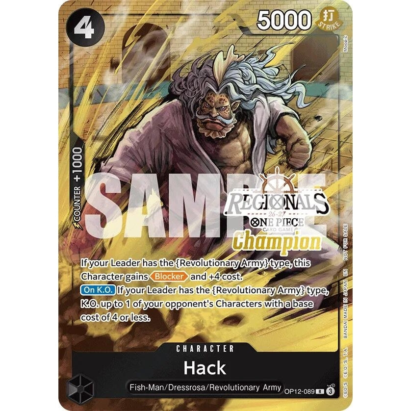Image for Hack (Regionals Champion Card Set 26-27) (OP12-089) (One Piece Promotion Cards) - One Piece Card Game