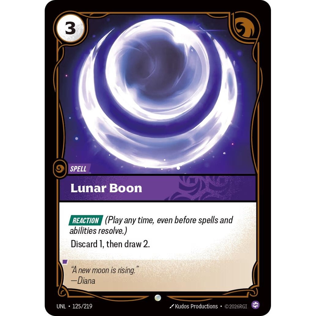 Image for Lunar Boon (125/219) (Unleashed) - Riftbound: League of Legends Trading Card Game