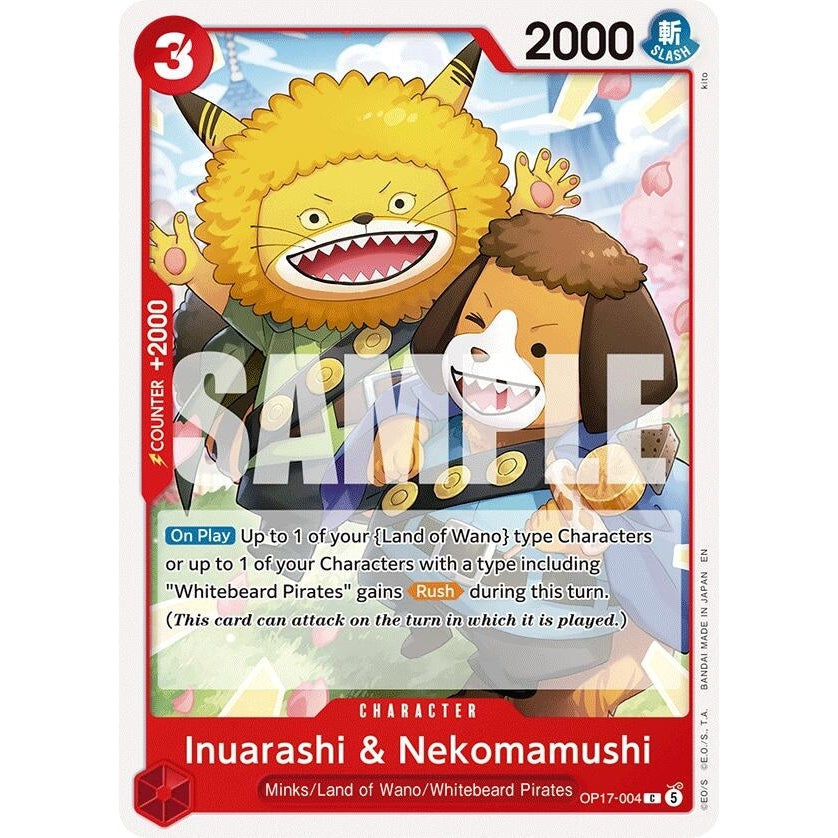 Inuarashi & Nekomamushi (OP17-004) (The World's Strongest Warriors) (OP17) - PokéBox Australia