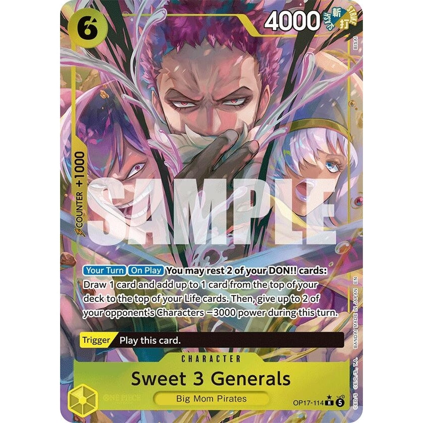 Sweet 3 Generals (Alternate Art) (OP17-114) (The World's Strongest Warriors) (OP17) - PokéBox Australia
