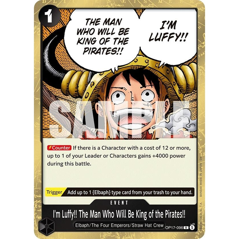 I'm Luffy!! The Man Who Will Be King of the Pirates!! (OP17-096) (The World's Strongest Warriors) (OP17) - PokéBox Australia