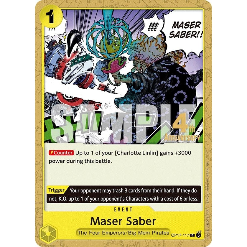 Maser Saber (OP17-117) (The World's Strongest Warriors Release Event Cards) - PokéBox Australia