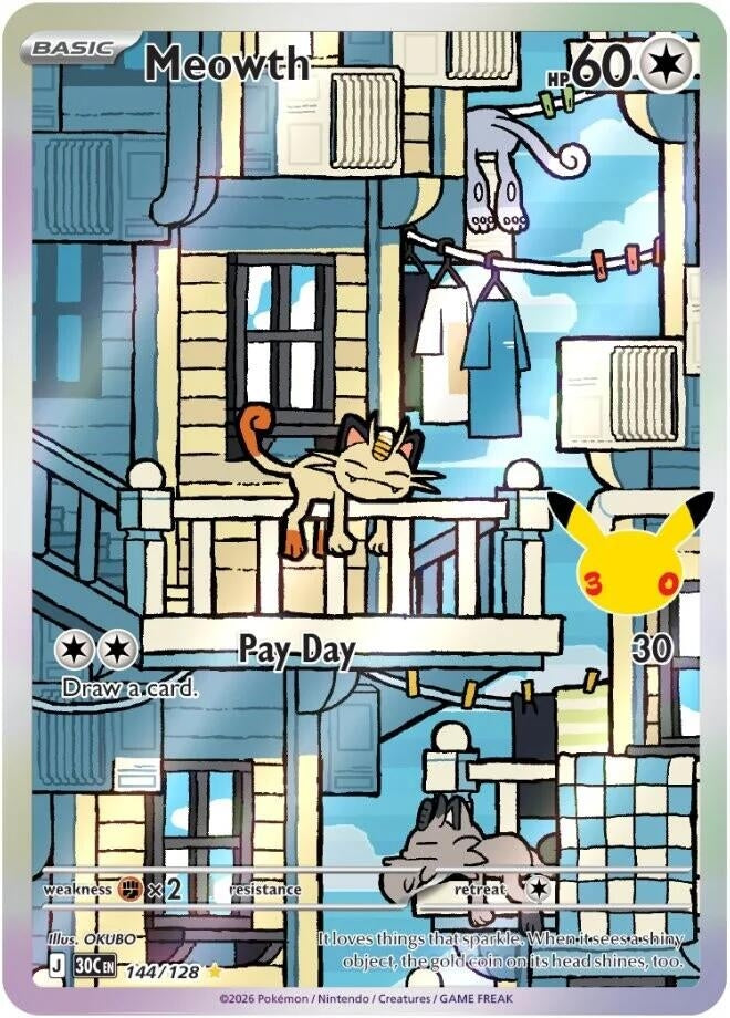 Image for Meowth (144/128) (ME: 30th Celebration) (30C) - Pokemon
