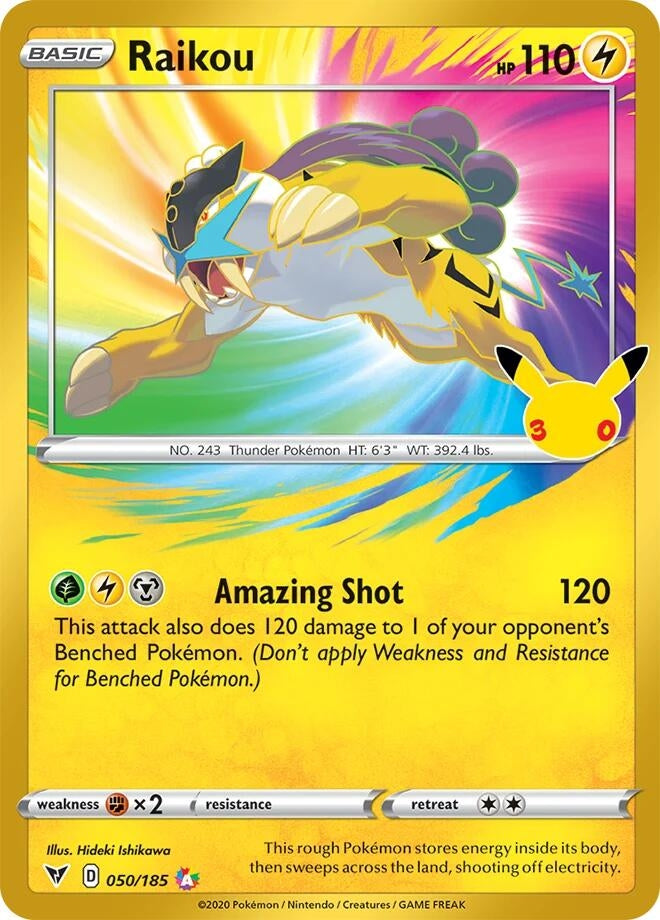 Image for Raikou (050/185) (ME: 30th Celebration Classic Collection) (30C) - Pokemon