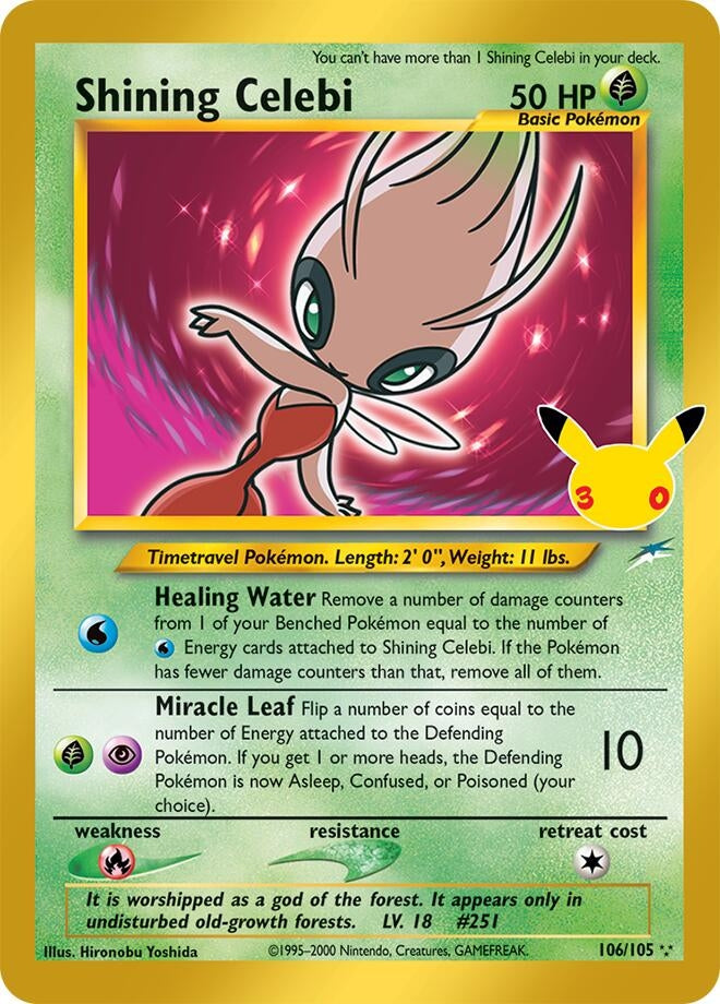 Image for Shining Celebi (106/105) (ME: 30th Celebration Classic Collection) (30C) - Pokemon