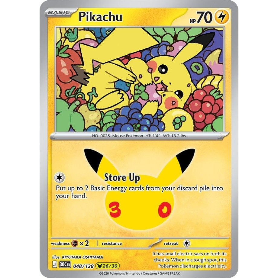 Image for Pikachu (048/128) (ME: 30th Celebration) (30C) - Pokemon