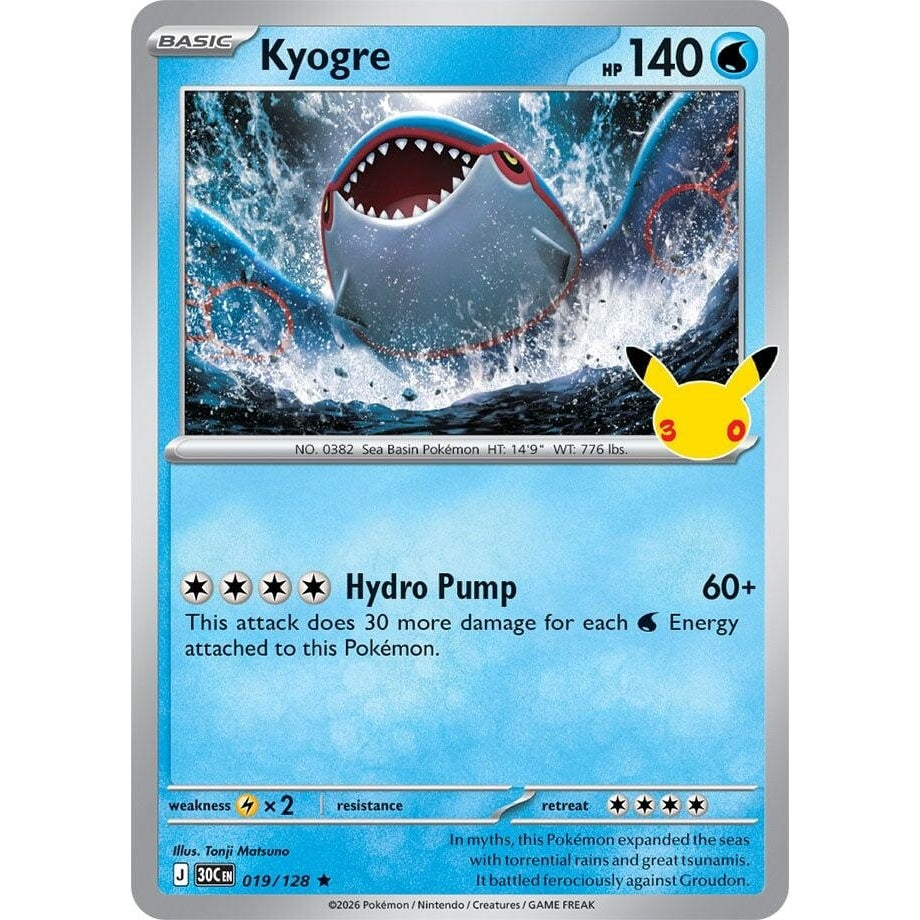 Image for Kyogre (019/128) (ME: 30th Celebration) (30C) - Pokemon