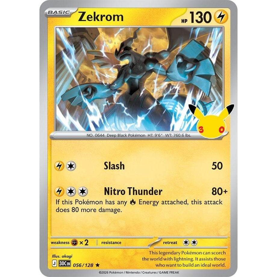 Image for Zekrom (056/128) (ME: 30th Celebration) (30C) - Pokemon