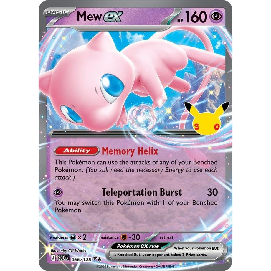 Image for Mew ex (066/128) (ME: 30th Celebration) (30C) - Pokemon
