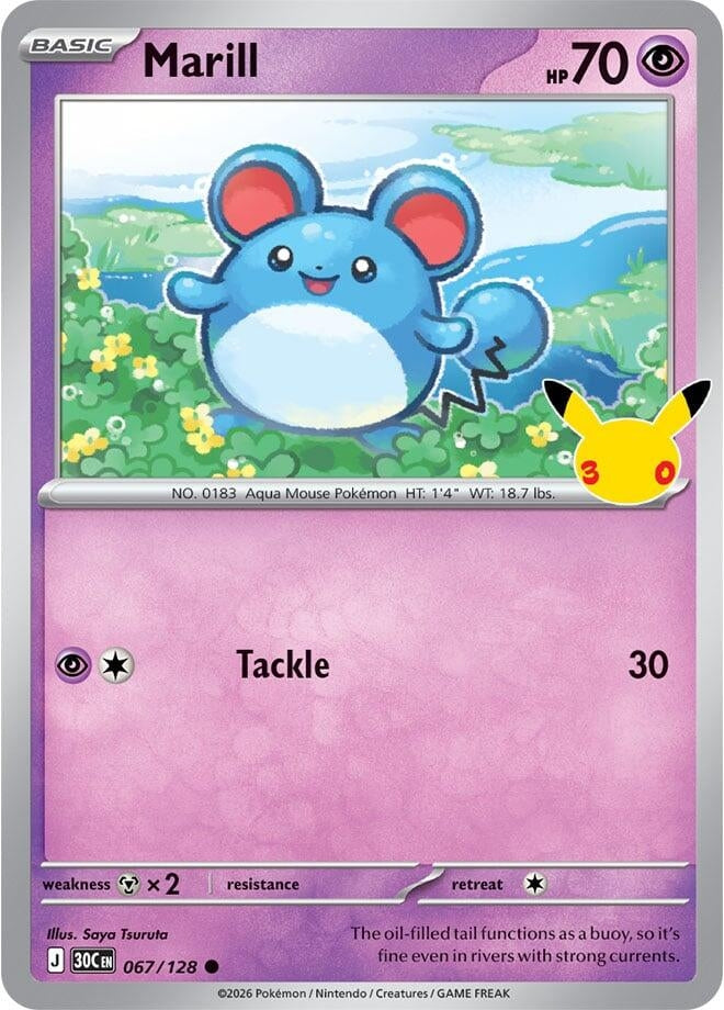 Image for Marill (067/128) (ME: 30th Celebration) (30C) - Pokemon