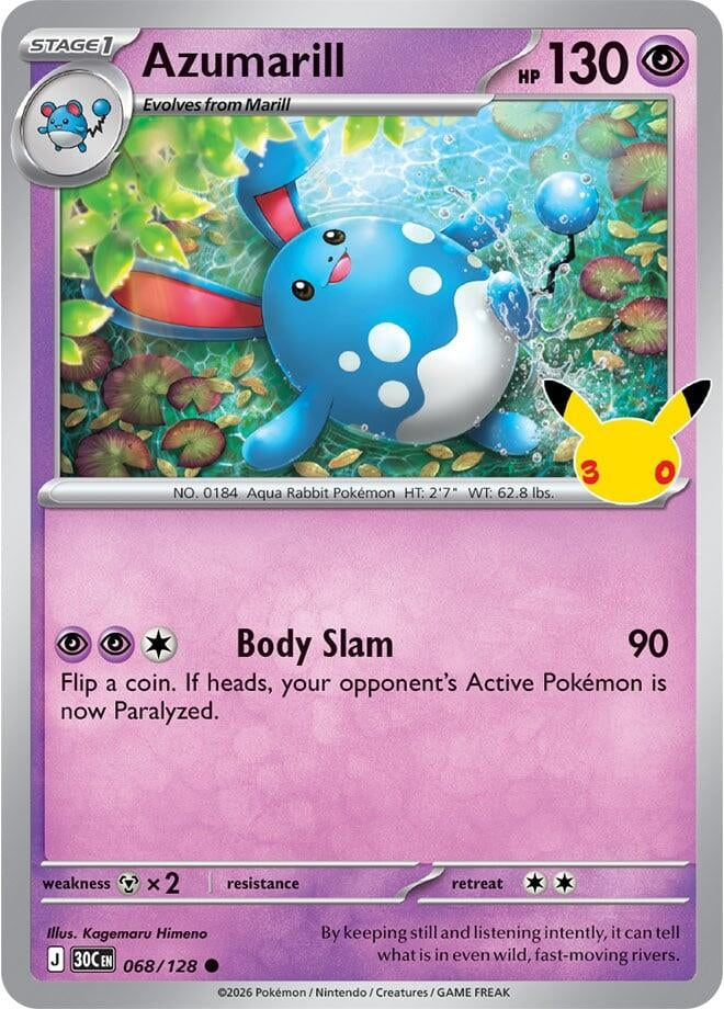Image for Azumarill (068/128) (ME: 30th Celebration) (30C) - Pokemon