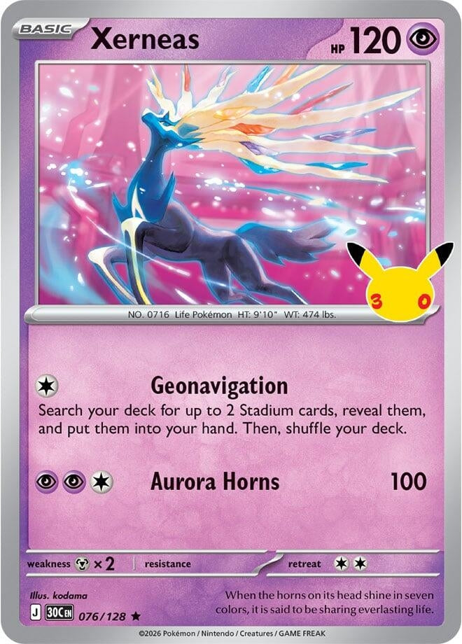 Image for Xerneas (076/128) (ME: 30th Celebration) (30C) - Pokemon