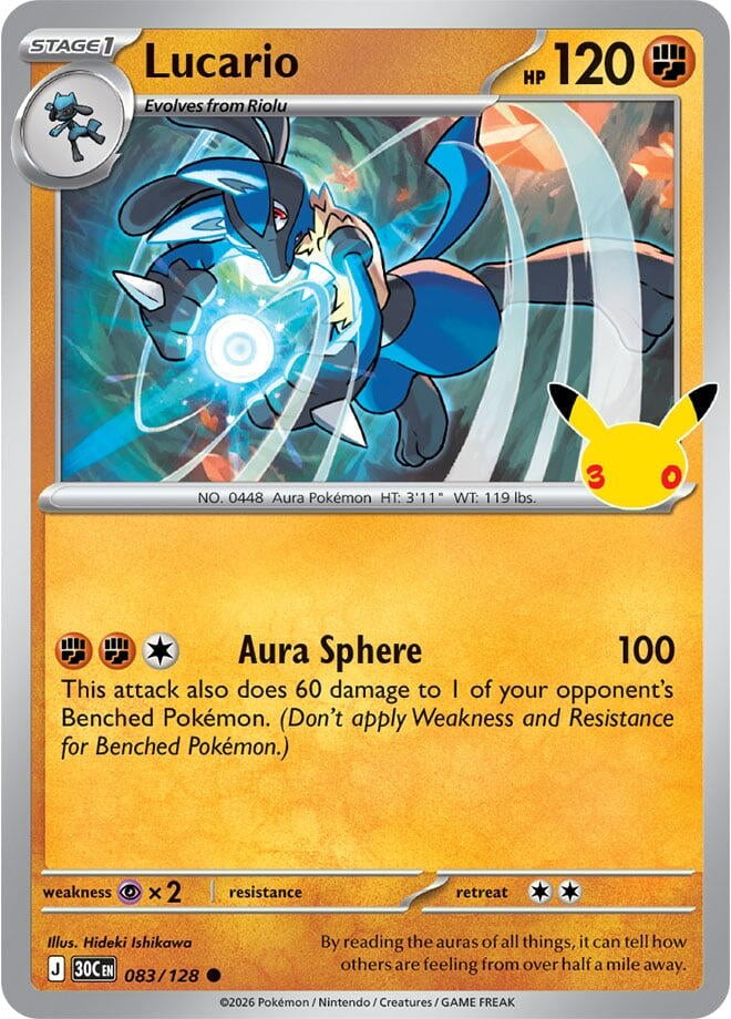 Image for Lucario (083/128) (ME: 30th Celebration) (30C) - Pokemon