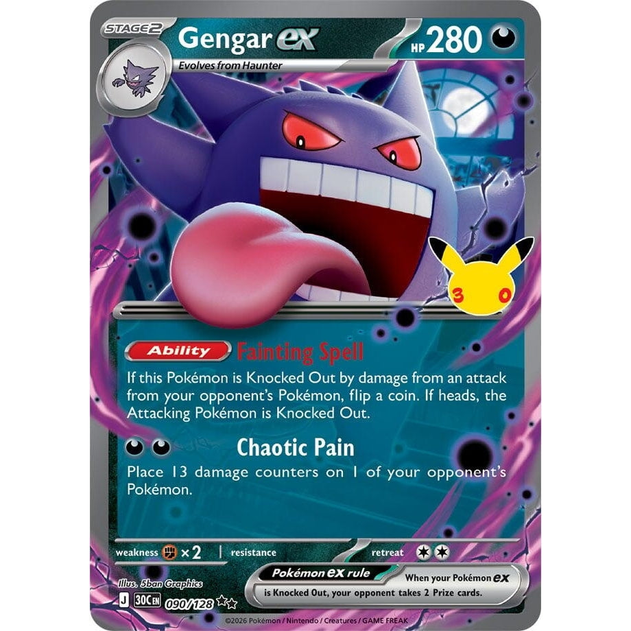 Image for Gengar ex (090/128) (ME: 30th Celebration) (30C) - Pokemon