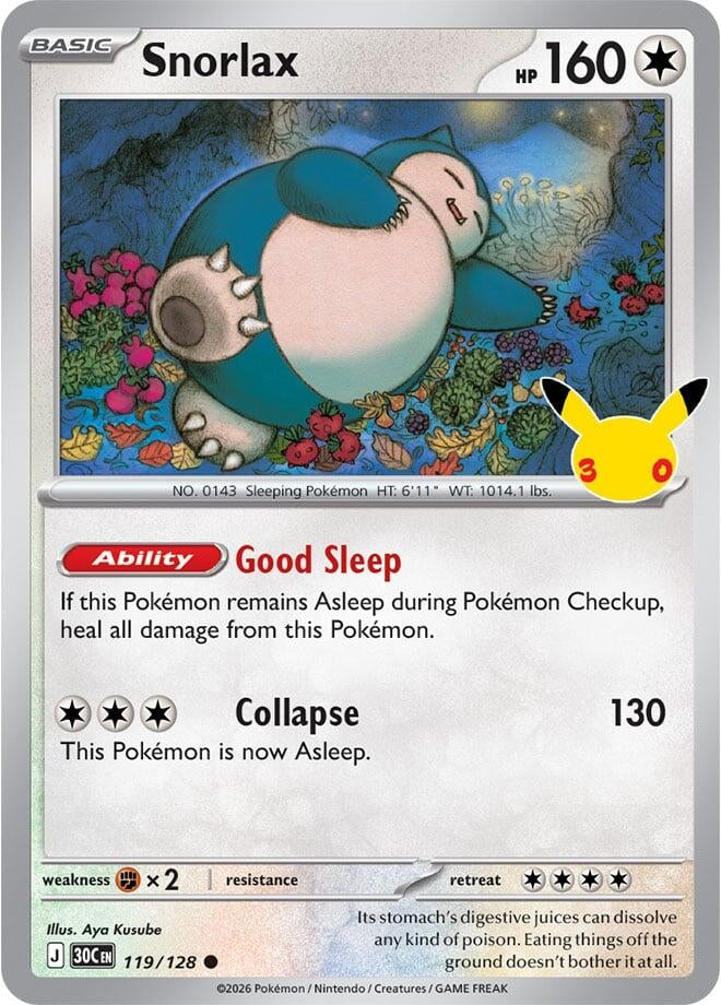Image for Snorlax (119/128) (ME: 30th Celebration) (30C) - Pokemon