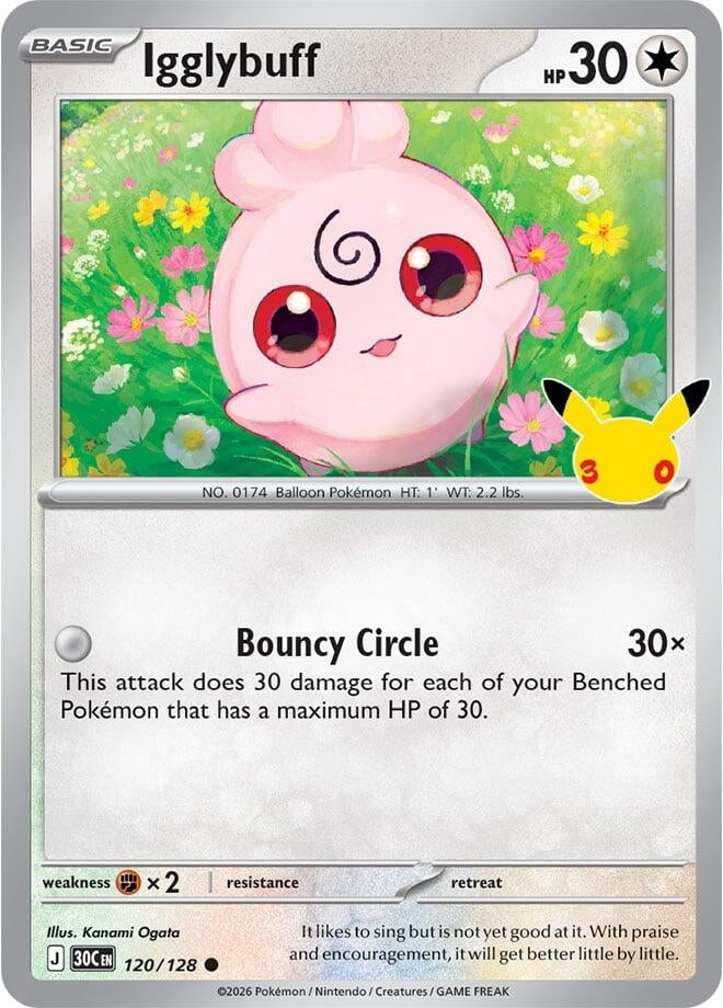 Image for Igglybuff (120/128) (ME: 30th Celebration) (30C) - Pokemon