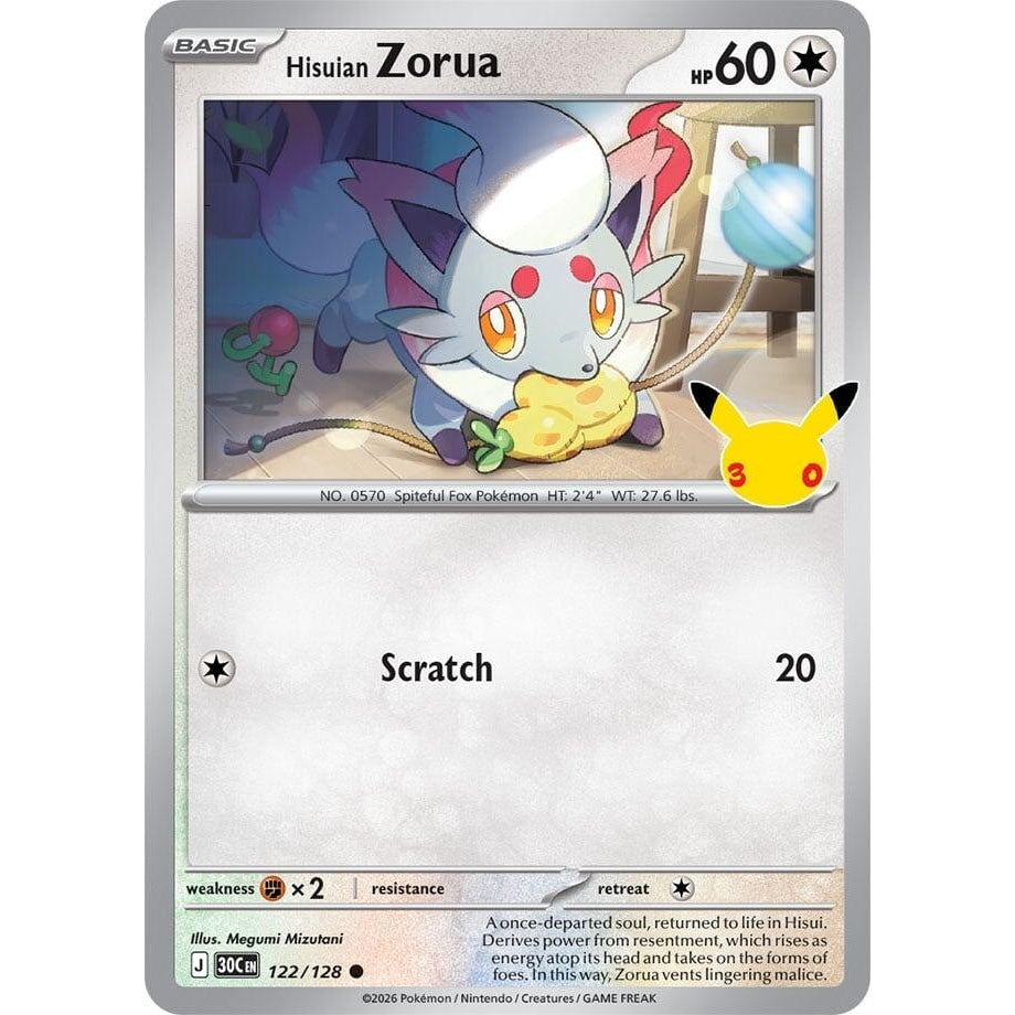 Image for Hisuian Zorua (122/128) (ME: 30th Celebration) (30C) - Pokemon