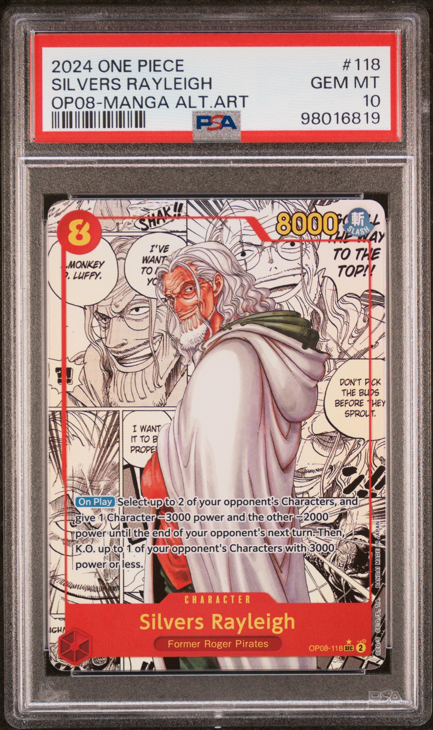 PSA GEM MT 10 - SILVERS RAYLEIGH MANGA ALTERNATE ART 2024 ONE PIECE OP08-TWO LEGENDS - PokéBox Australia