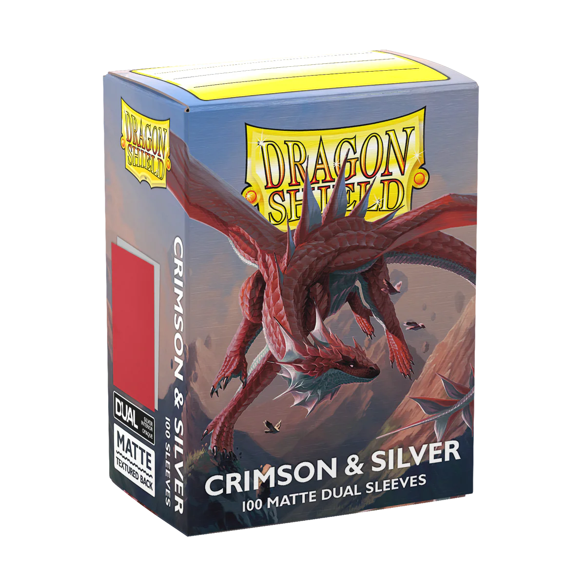 Dragon Shield: Sleeves – Matte Dual – Crimson & Silver - PokéBox Australia