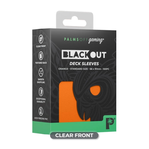 Palms Off Gaming - Orange - Standard Blackout Deck Sleeves - PokéBox Australia