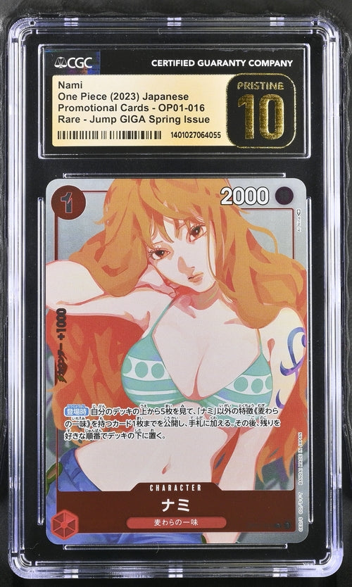 2023 One Piece Japanese Promo - Nami OP01-016 - Jump GIGA Spring Issue 2023 Promo CGC Pristine 10 - PokéBox Australia