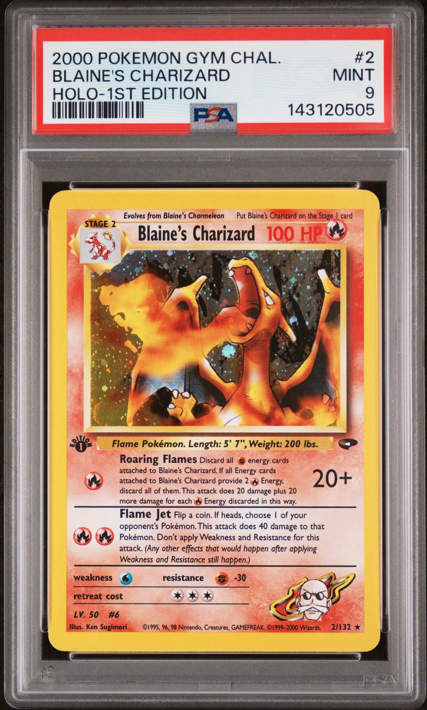 PSA MINT 9 - BLAINE'S CHARIZARD HOLO-1ST EDITION 2000 POKEMON GYM CHALLENGE - PokéBox Australia
