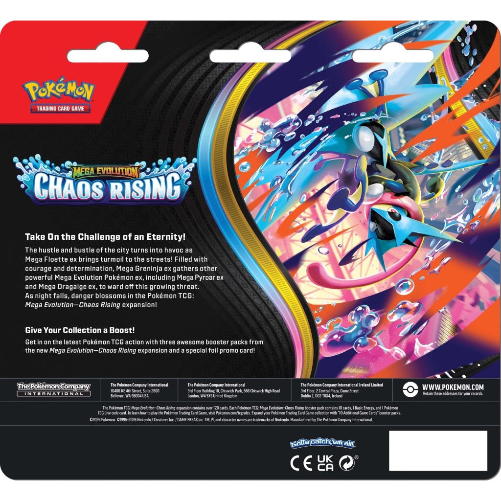 Pokemon TCG: Mega Evolution ME04 - Chaos 3-Booster Blister - PokéBox Australia