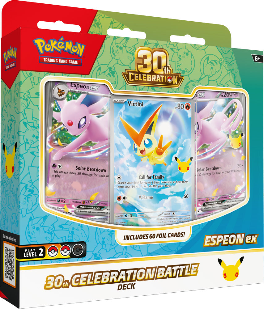 Pokémon TCG: 30th Celebration Battle Deck— Espeon ex / Umbreon ex (Assorted) - PokéBox Australia