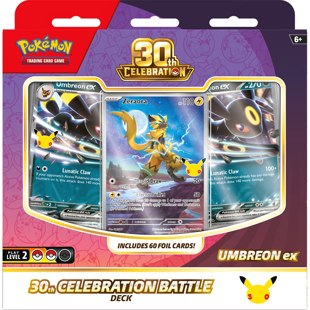Pokémon TCG: 30th Celebration Battle Deck— Espeon ex / Umbreon ex (Assorted) - PokéBox Australia
