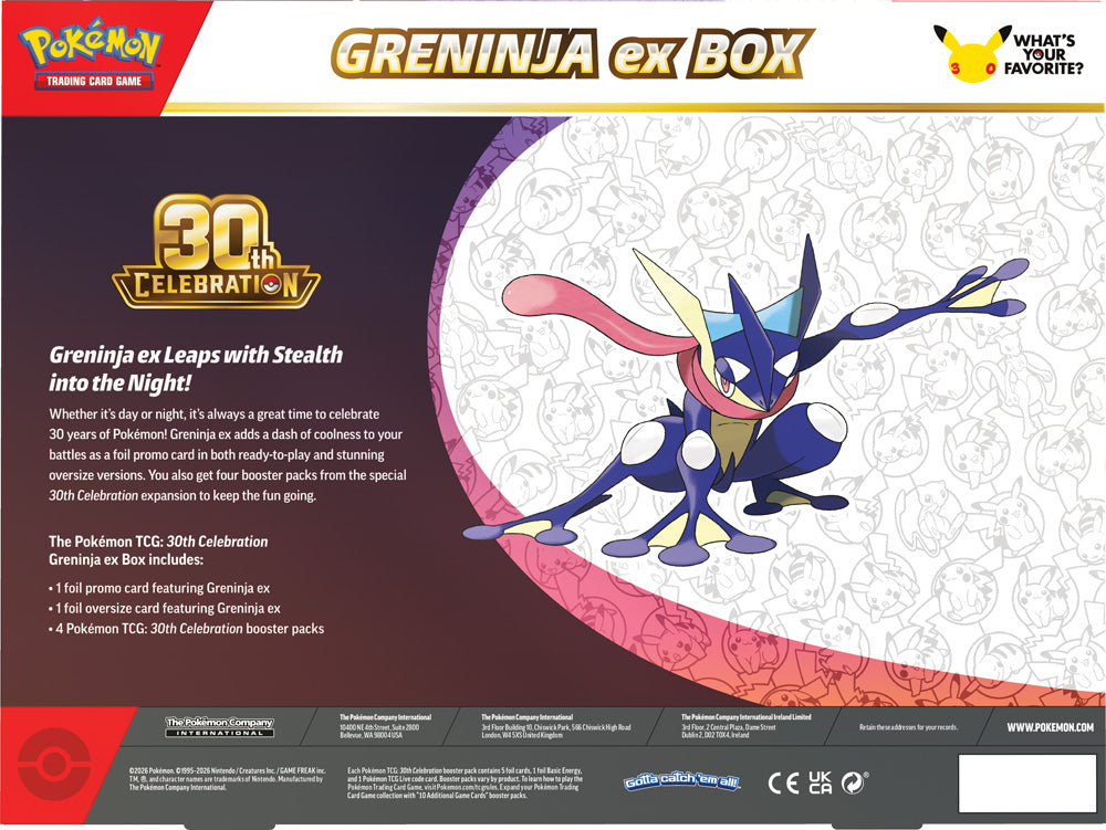 Pokémon TCG: 30th Celebration Sylveon ex Box / Greninja ex Box (Assorted) - PokéBox Australia