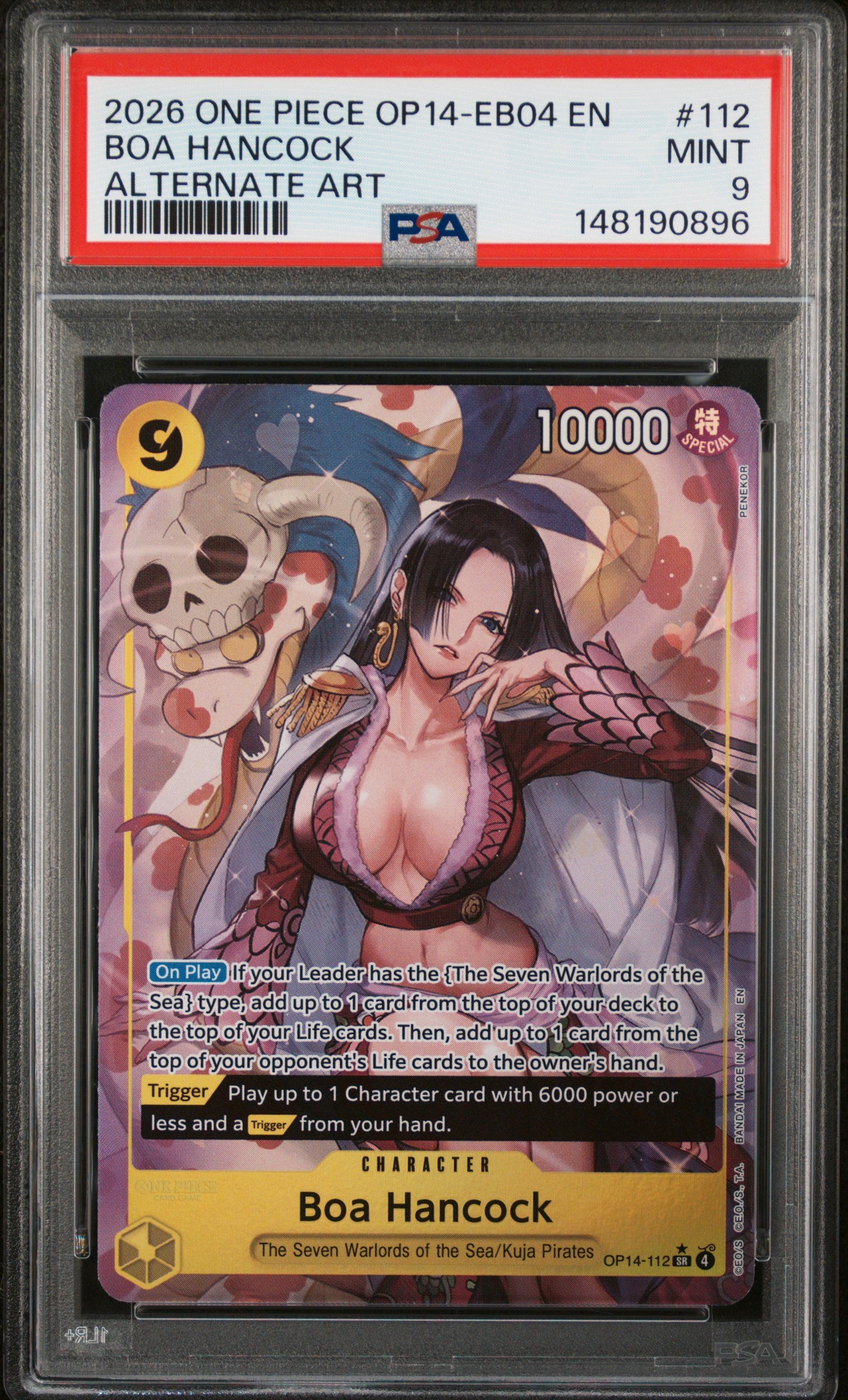 PSA MINT 9 - 2026 ONE PIECE OP14-EB04-THE AZURE SEA'S SEVEN #112 BOA HANCOCK ALTERNATE ART - PokéBox Australia