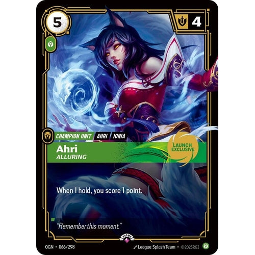Ahri - Alluring (Launch Exclusive) (066/298) (Riftbound Promotional Cards) - PokéBox Australia