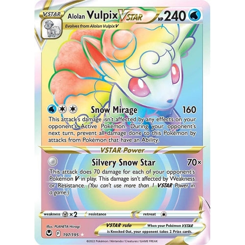 Alolan Vulpix VSTAR (Secret) (197/195) (SWSH12: Silver Tempest) - PokéBox Australia