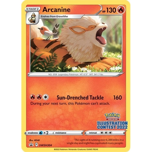 Arcanine (Illustration Contest 2022) (SWSH304) (SWSH: Sword & Shield Promo Cards) - PokéBox Australia